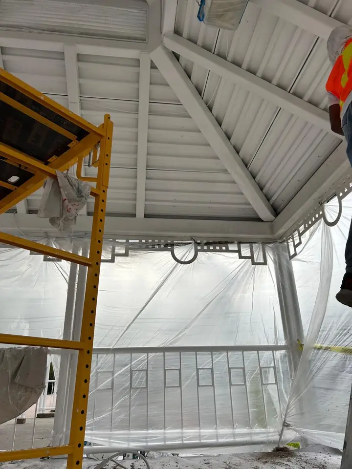 Hotel gazebo, during the work