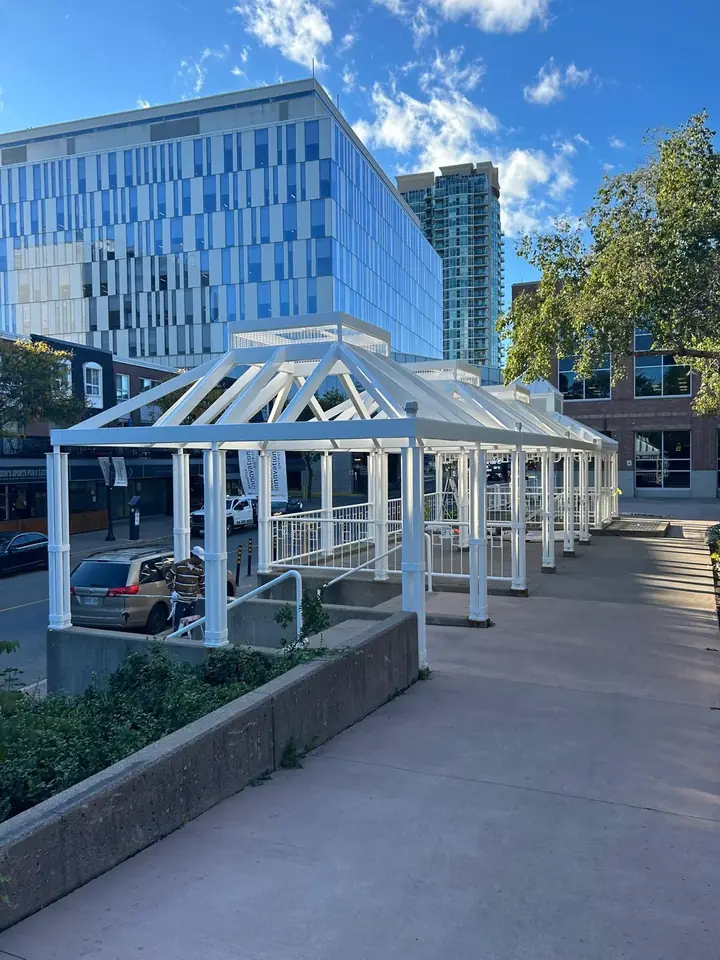 Row of covered walkways